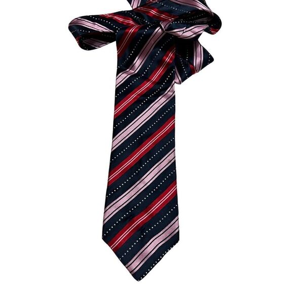Vintage 1990s Designer Santo Stefano Striped Silk Tie - Picture 1 of 4
